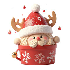 Christmas santa claus and snowman  object Transparent background
