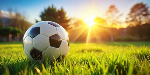 Soccer Ball on Grass Field: Stunning Portrait Photography