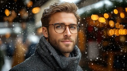 The Observing a discount for grooming services the handsome man contemplates a visit for a handsome manalized haircut and beard trim