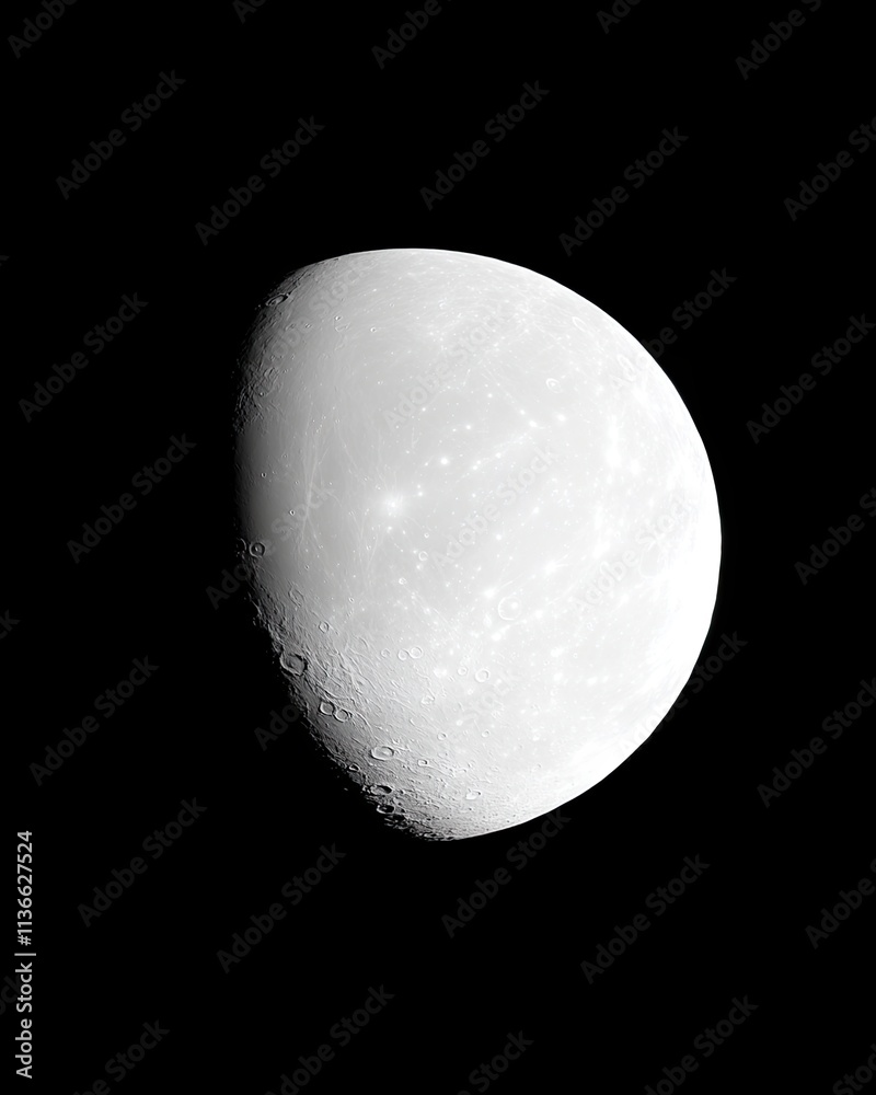 Poster Exploring the Intriguing Surface of Mercury Under the Vastness of Space at Twilight