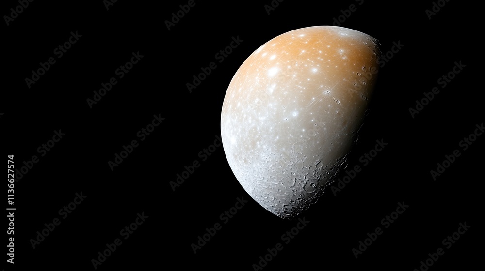 Poster captivating view of mercury showcasing its unique surface and cosmic beauty