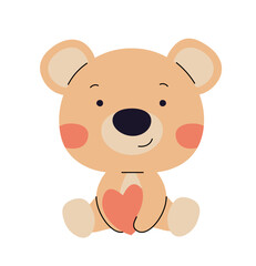 bear with a heart. Valentine's Day card.