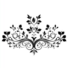Obraz premium Black and white floral design element.