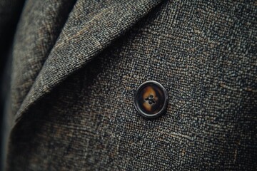 Vintage suit fabric texture with pilling highlights the charm of classic tailoring and its unique character