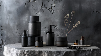 Set of male skin care beauty products 