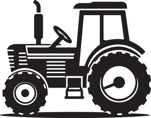 Tractor silhouette vector illustration, tractor vector