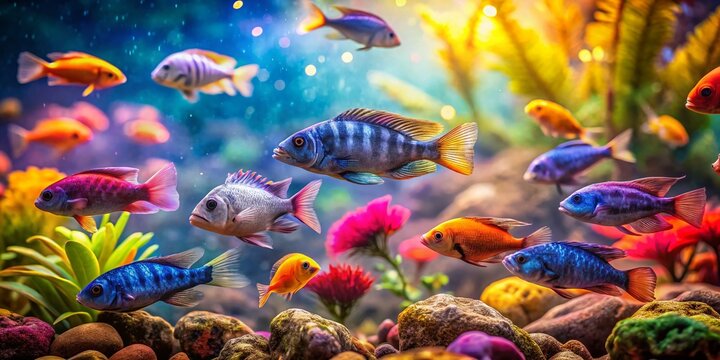 Stunning Lake Malawi Cichlid Photography: Mbuna, Peacock, and Hap Fish Bokeh Images