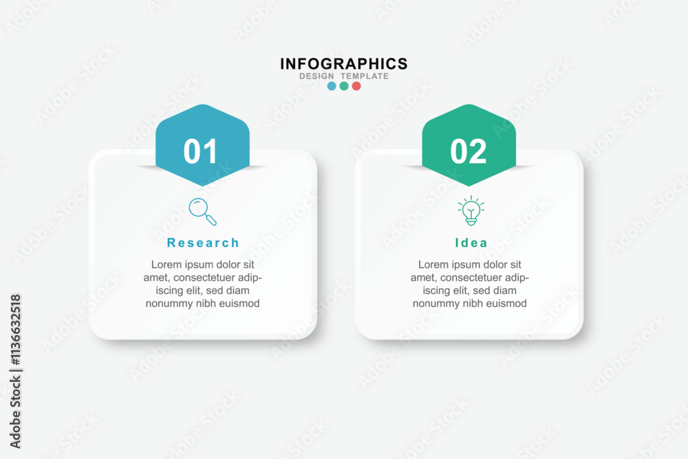 Fototapete vector infographic label design template with icons and 2 options or steps. can be used for process 