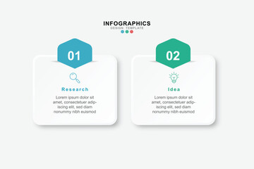 Vector Infographic label design template with icons and 2 options or steps. Can be used for process diagram, presentations