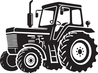 Tractor silhouette vector illustration, tractor vector