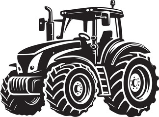 Tractor silhouette vector illustration, tractor vector