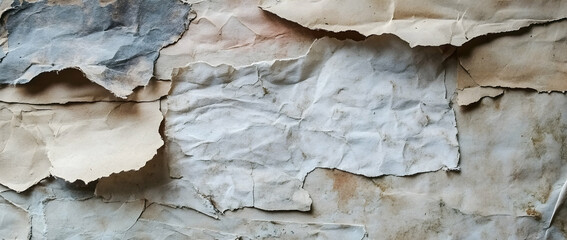 Close-up of old paper textures with grunge cardboard elements, perfect for vintage designs or organic aesthetics