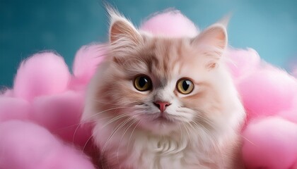 cat on pink background