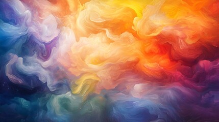 Obraz premium Colorful Abstract Swirls of Orange, Yellow, Blue, and Purple Tones