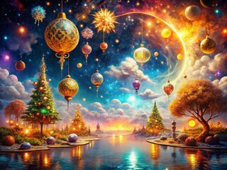 Obraz premium Surreal 2016 New Year's Eve Photography: Dreamy Festive Backgrounds