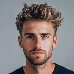 Fototapeta premium portrait of a handsome man isolated on grey