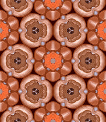 Seamless abstract floral pattern on beige and brown