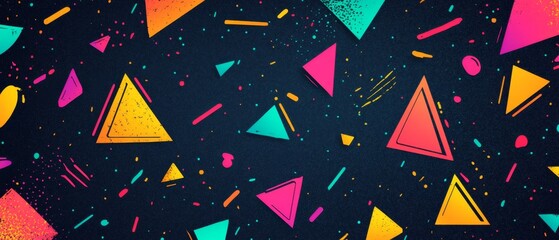 Obraz premium Colourful 80s, 90s style background banner with a noisy gradient texture