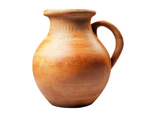 Isolated Clay Pot with Handle on Transparent Background Design