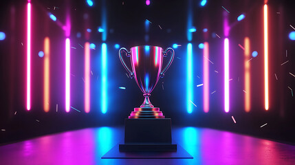 Unveiling the Essence of Esports Excellence: Immersive Digital Artwork of the Champion Trophy