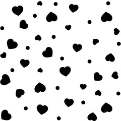 Abstract pattern with black heart on white