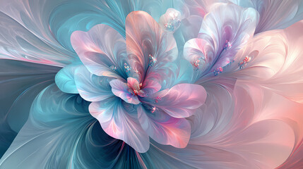Obraz premium Serene abstract composition with soft colors and decorative elements, digital art of abstract concept. Zephyrine. Illustration