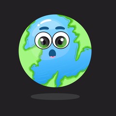 Cute funny Earth planet character.

Vector hand drawn cartoon kawaii character illustration icon. Isolated on white background. Cartoon baby Earth planet cute kawaii character concept