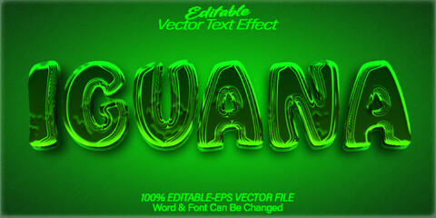 Iguana Vector Text Effect Editable Alphabet Lizard Reptile