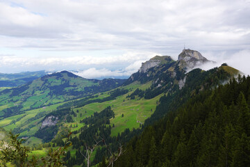 The panorama of the Appenzell Alps, Switzerland