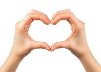 Obraz premium Woman hands showing heart gesture isolated on transparent background
