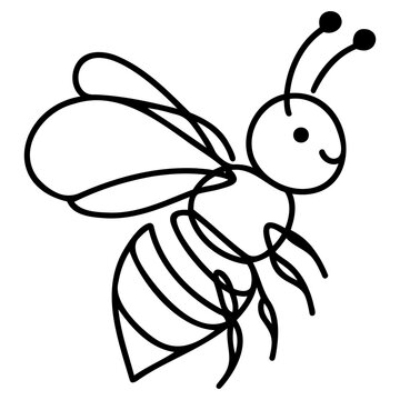 recommend clip art: Continuous one line drawing of flaying bee. Simple illustration of honey bee line art vector illustration.