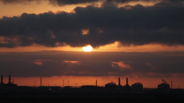 Oil industry plant. Oil refineries. Oilers