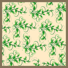 set of floral elements, illustration hand made artwork for Indian textile print 