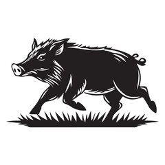 Line art of wild boar vector silhouette