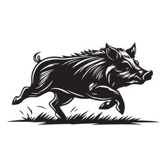 Line art of wild boar vector silhouette