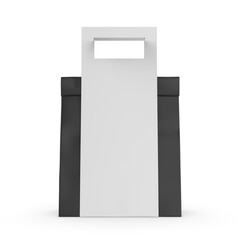 Blank Paper Bag in Paper Carton Holder with Handle 3d Illustration.
