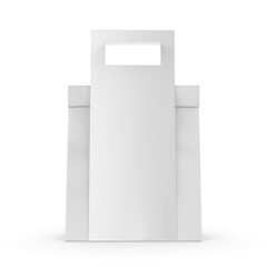 Blank Paper Bag in Paper Carton Holder with Handle 3d Illustration.