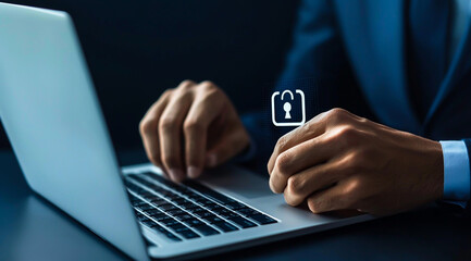 Cybersecurity laptop protection business security privacy computer