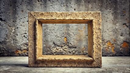 Urban Exploration Photography: Textured Stone Frame, Blank Background, Natural Display, Artwork Showcase