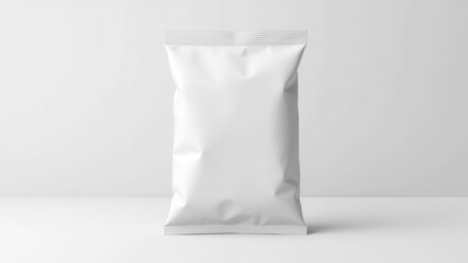 A lifelike sachet mockup with glossy details and a simple, clean layout.