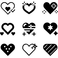  Valentine's Day icons pack white background