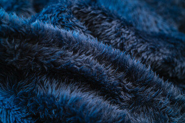 青色ファー生地