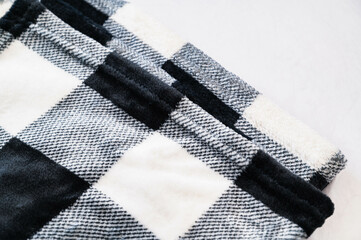 チェック柄のファー生地
