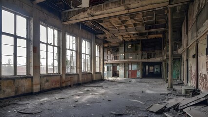 Fototapeta premium Urban Decay: Textures of Abandoned Buildings and Forgotten Industrial Areas