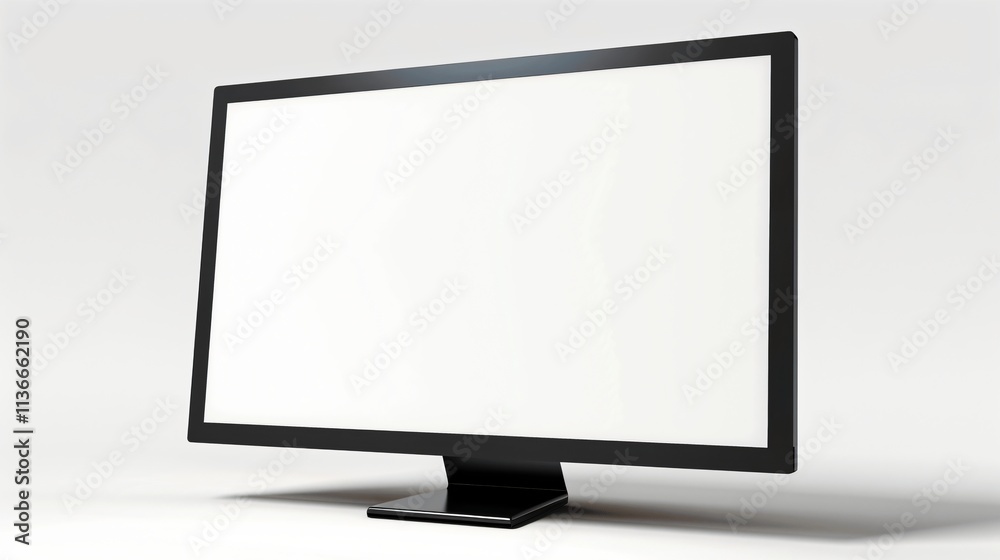 Wall mural blank computer monitor display for presentations and editing tasks