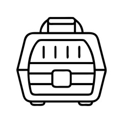 cat carrier icon, cat day line art, cat day icon - simple black line art icon of cat carrier, symbolizing cat day celebrations. cat day vector art.
