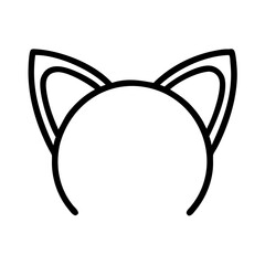 cat ears icon, cat day line art, cat day icon - simple black line art icon of cat ears, symbolizing cat day celebrations. cat day vector art.