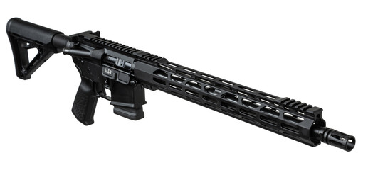 Modern automatic rifle isolated on white background. Weapons for police, special forces and the...