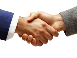 Business Partnership Concept with Hands Shaking on Transparent Background