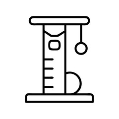 cat scratching post icon, cat day line art, cat day icon - simple black line art icon of cat scratching post, symbolizing cat day celebrations. cat day vector art.